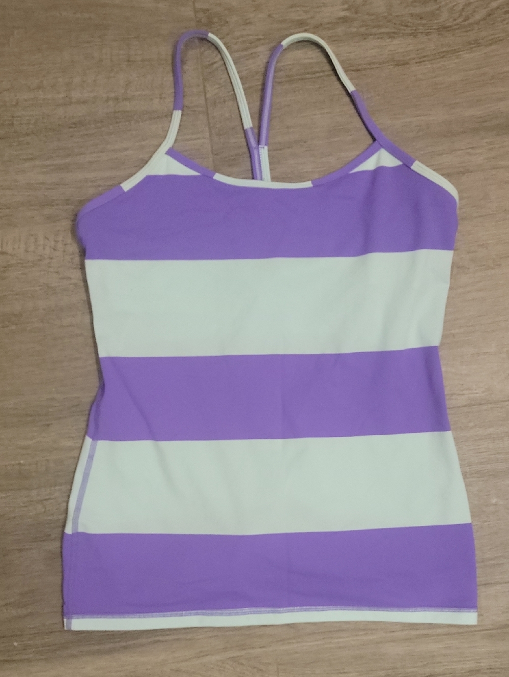 lululemon colorblocked striped athletic tank, sports bra top-periwonkle/ blue